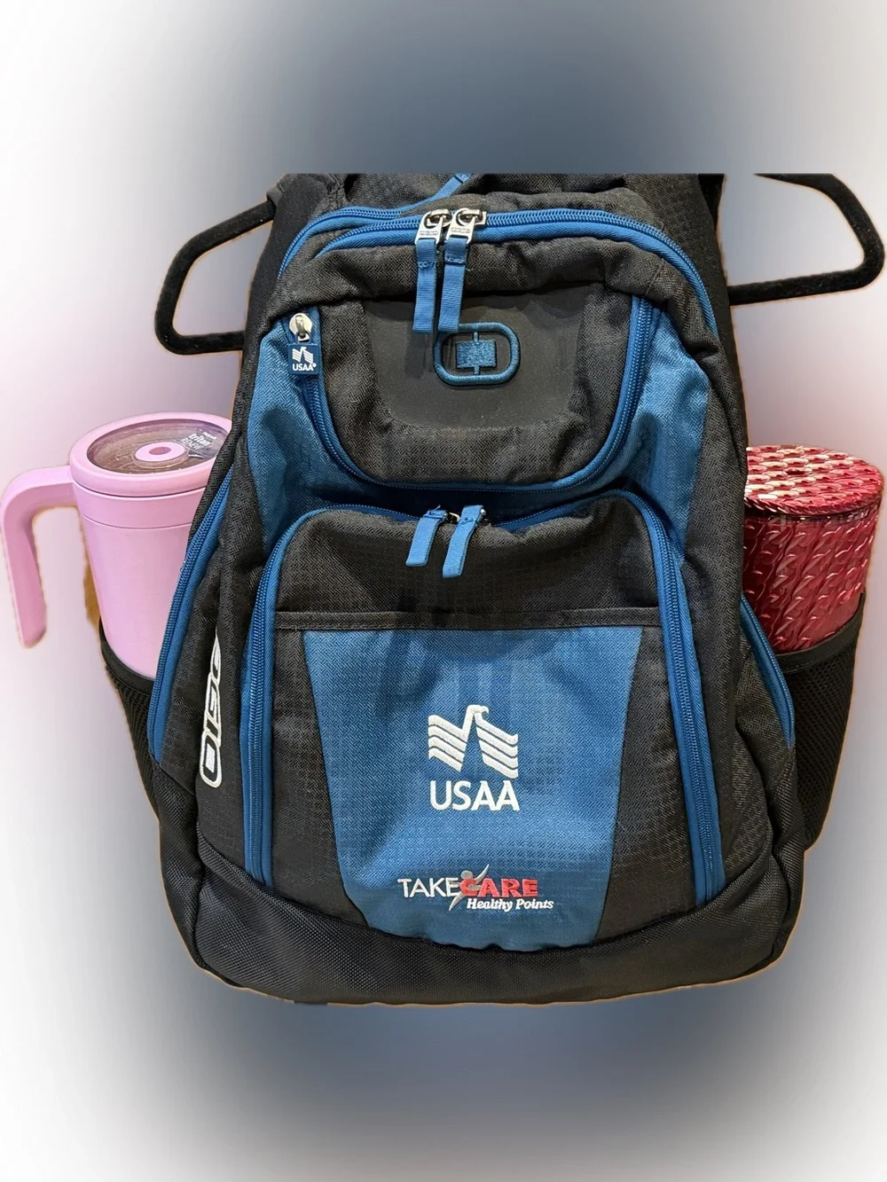 OGIO USAA Backpack Blue Black Laptop Travel School Work Hiking Multi-Pocket EUC
